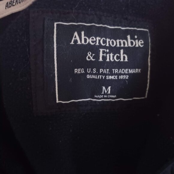 Abercrombie & Fitch Women’s Full Zip Hoodie Jacket Black M Thumb Holes Mock Neck - Picture 2 of 8